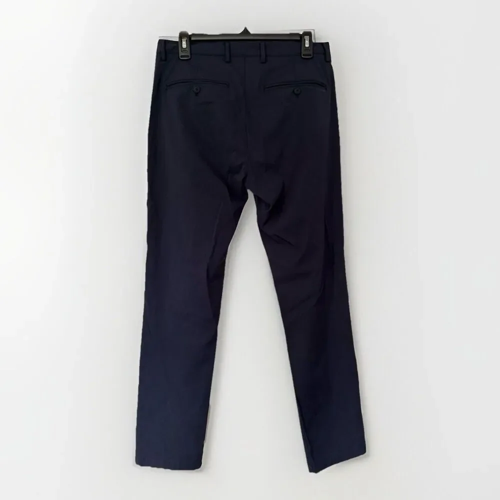 Theory Zaine SW Neoteric Navy Blue Slim Fit Chino Pants Water Repellent Mens 31